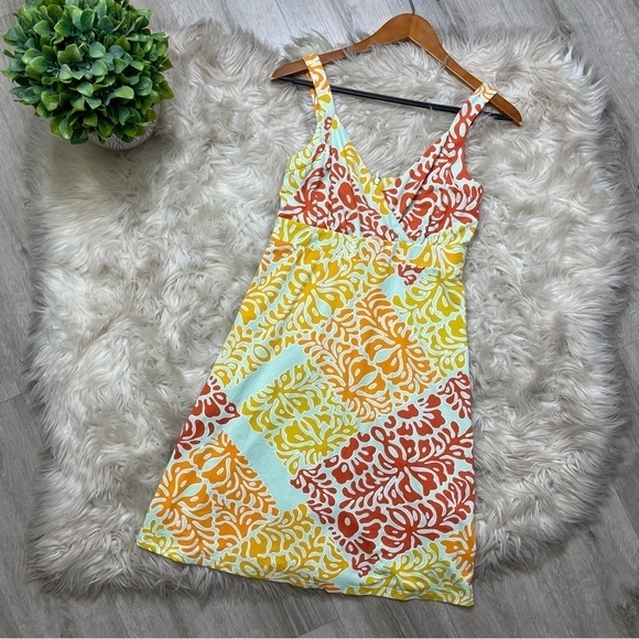 J Mclaughlin Sleeveless Catalina Cloth Coral Multicolor Print Dress‎ - Picture 1 of 9
